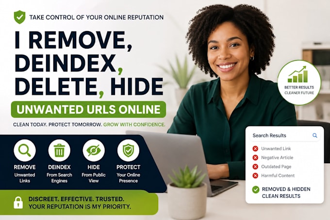 remove, deindex, delete, hide unwanted urls online