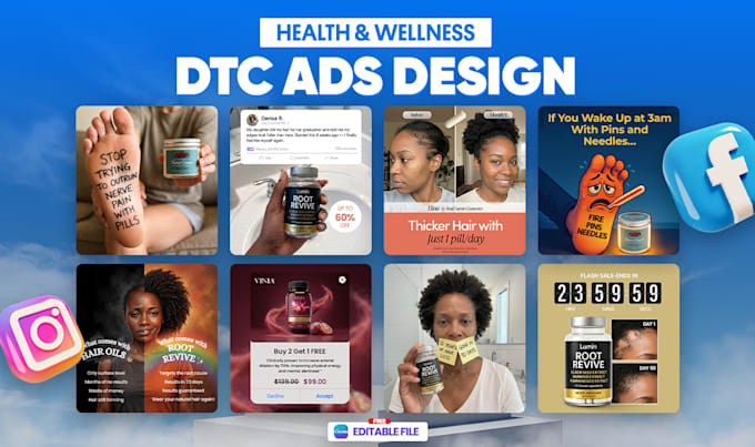 design high converting meta static ads for dtc brands