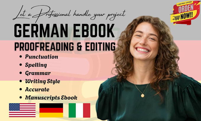 proofread, copyedit german book manuscript document grammar text and spell check