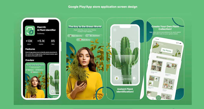 design mobile app store preview google play, ios, android game screenshots