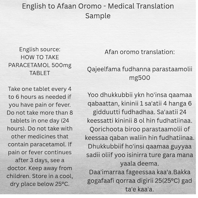 translate english amharic or oromo text