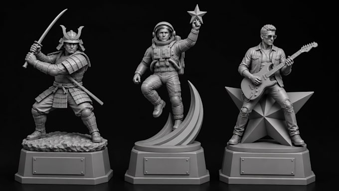 create custom 3d trophy design, award model and 3d printable stl