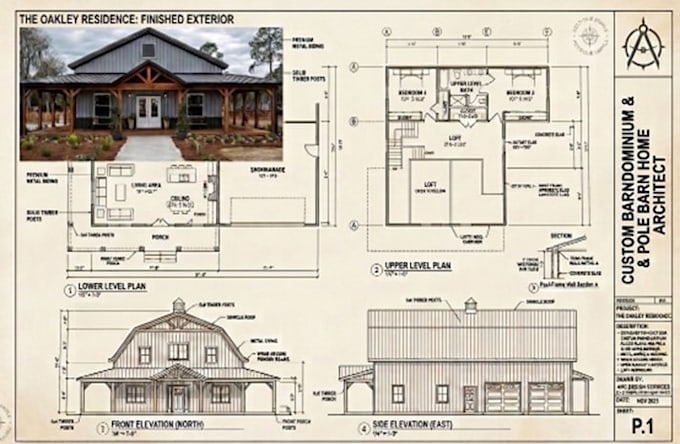 draw barndominium and pole barn house plan floor plan as your architect