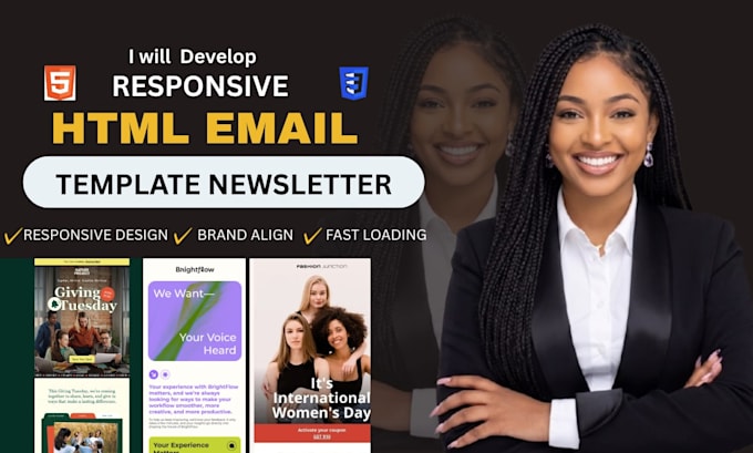 develop responsive email marketing newsletter html email template email design