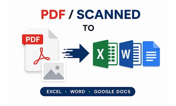 convert pdf to excel, word, scanned images to excel, google docs