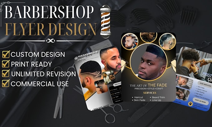 design a standout barbershop or restaurant flyer