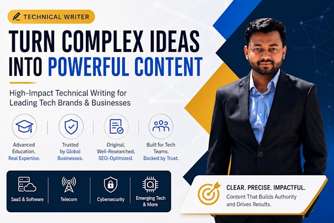 write SEO blogs and whitepapers for tech networking and cybersecurity brands