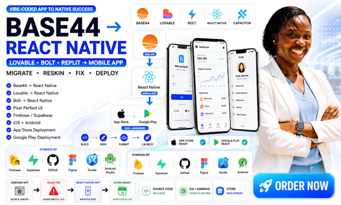 base44 lovable bolt to react native app react native capacitor app store deploy