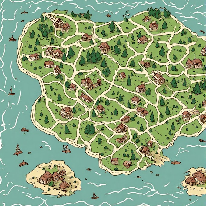 make unique hand drawn map vector illustration