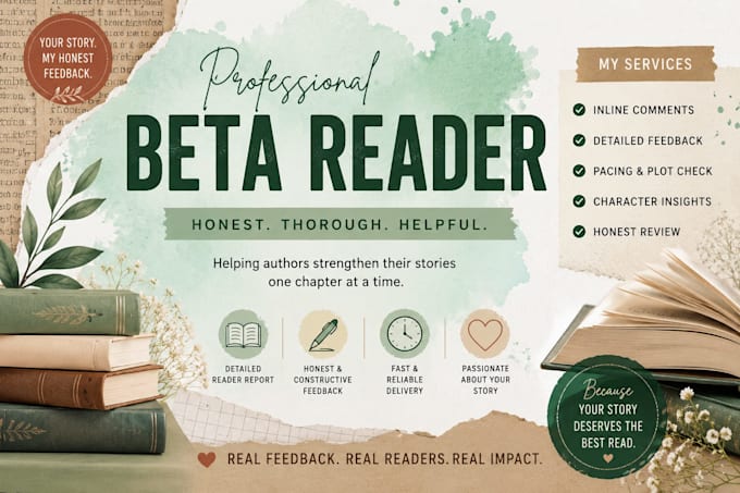 beta read, critique, and provide detailed feedback