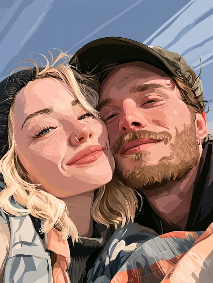 draw couple portrait illustration