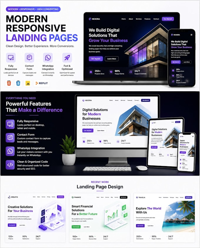 a modern responsive landing p