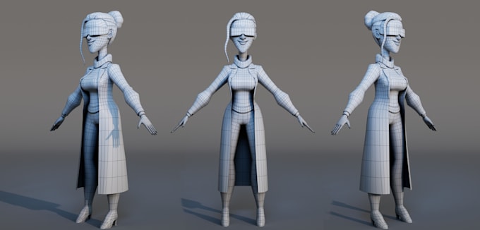create a stylized 3d character model for animation and games