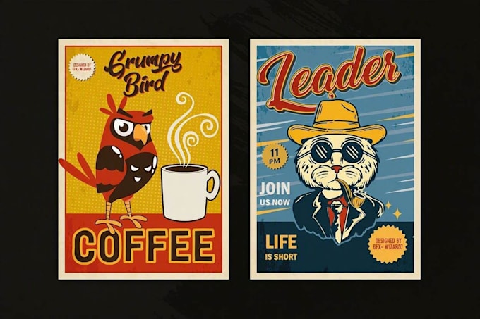 design retro vintage poster