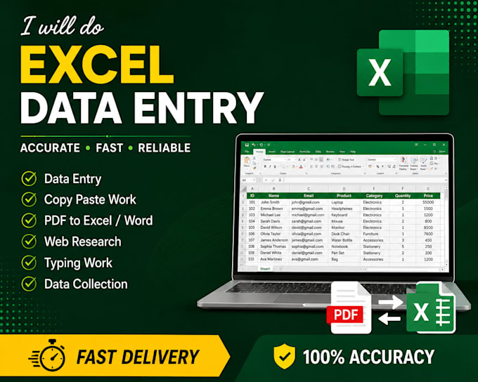 do excel data entry, formatting and spreadsheet cleanup