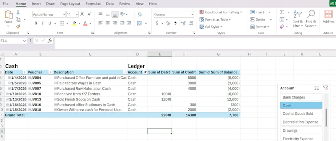 do excel bookkeeping for businesses