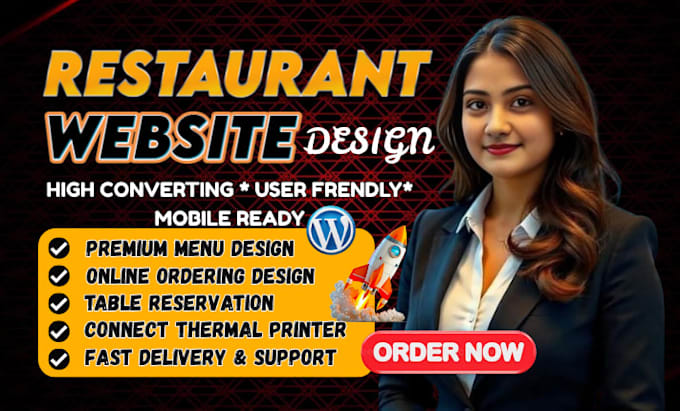 design wordpress restaurant website with online ordering and reservation system
