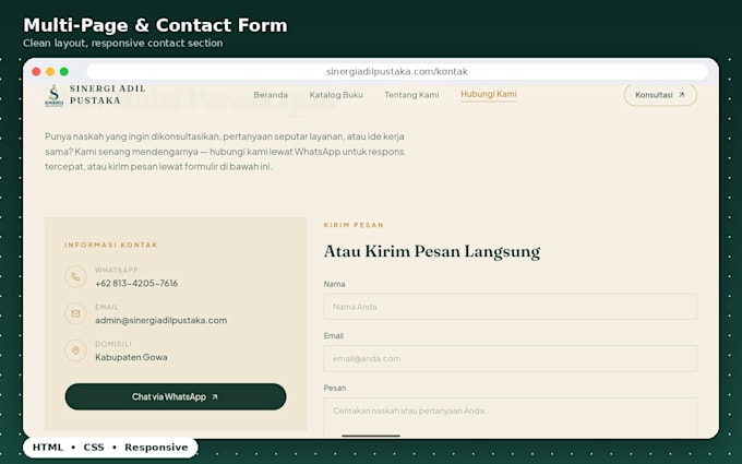 design and code a responsive HTML CSS website