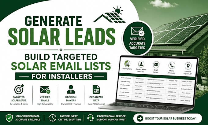 build targeted commercial solar decision maker leads with verified emails