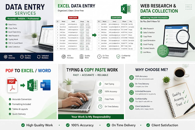 do accurate data entry typing and ms word excel work