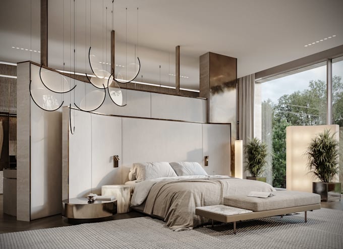 design a bedroom interior with 3d rendering