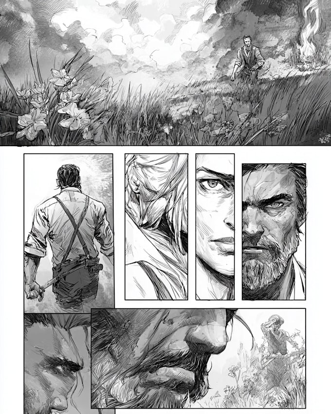 make comic, webcomic, webtoon in manga style