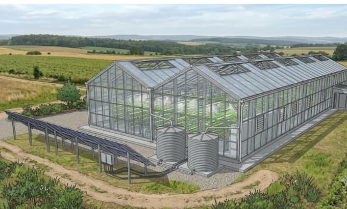 do 3d greenhouse design ,layout modelling with 3d rendering