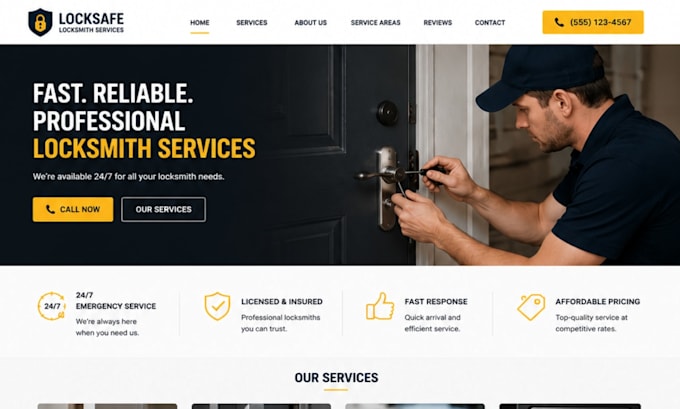 build locksmith website, handymag website, construction website, hvac, roofing