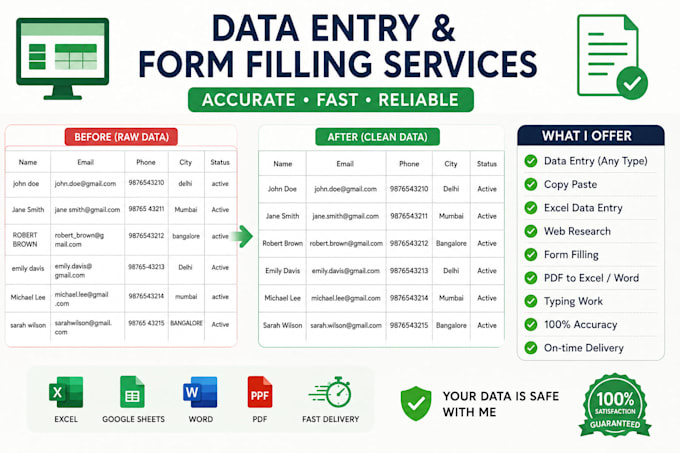 do accurate form filling and data entry