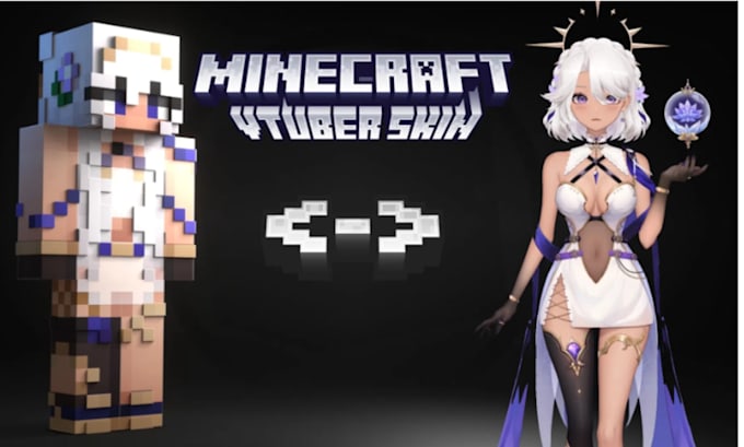 create custom minecraft skin model, java bedrock minecraft avatar logo skin art