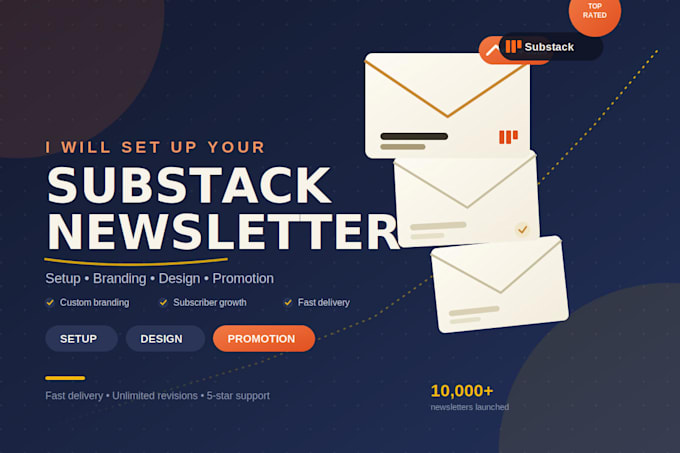 do substack setup, substack newsletter design and substack promotion