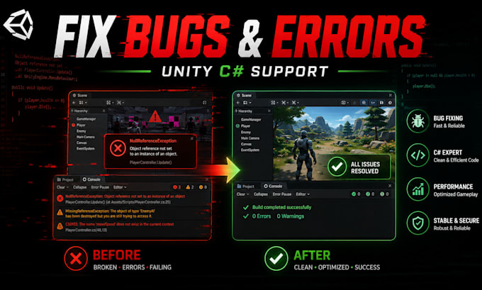 fix bugs in your unity game