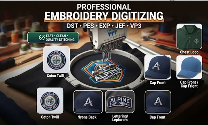 digitize your logo into dst pes jef embroidery files fast