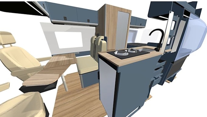 create 3d motorhome and camper van interior exterior design