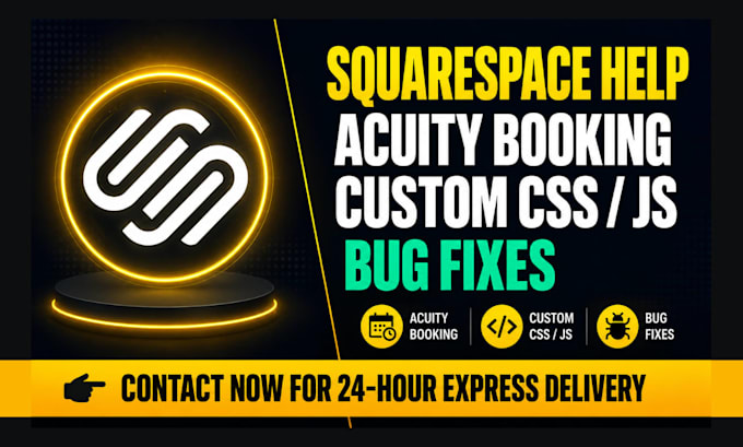 setup squarespace acuity scheduling and fix custom css javascript bugs