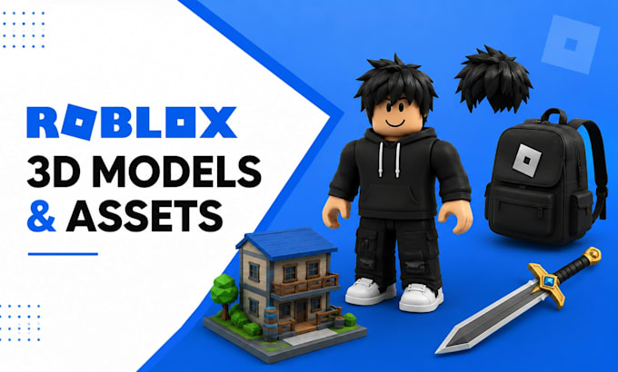 create custom roblox 3d models, assets, props and accessories