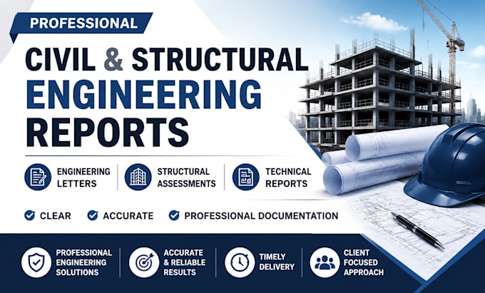 prepare professional civil and structural engineering reports, letters, and doc