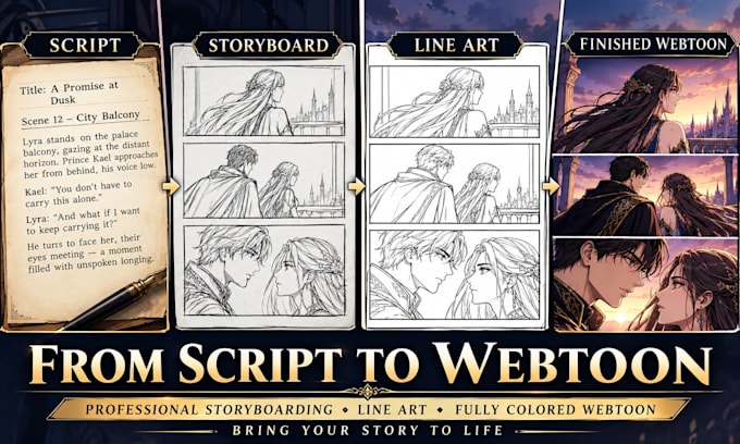 draw webtoon manhwa comic pages and anime art