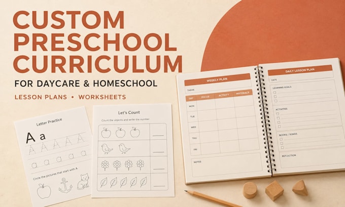create preschool curriculum, educational worksheets and kindergarten lesson plan