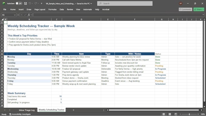 be your virtual assistant for inbox and calendar