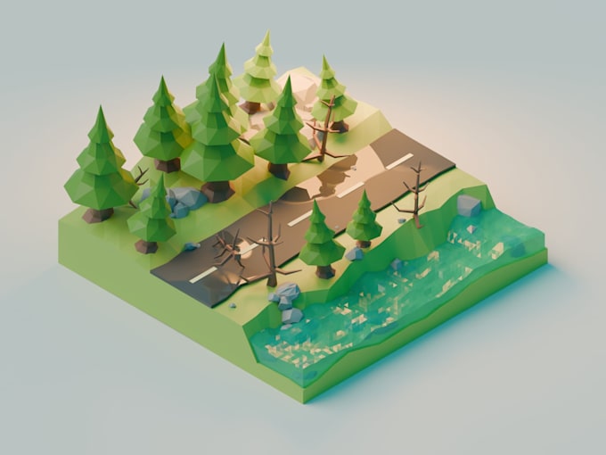 create a beautiful 3d isometric illustration
