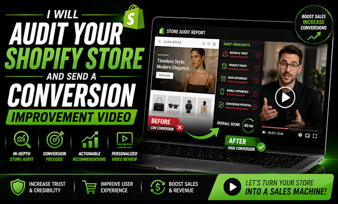 audit your shopify store and send a conversion improvement video