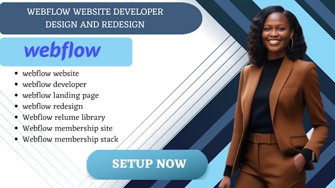 design redesign and develop a professional webflow website relume library