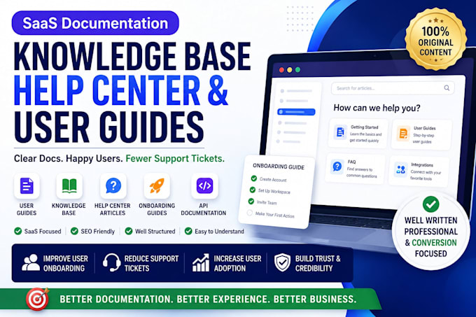 create saas documentation knowledge base help center and onboarding guides