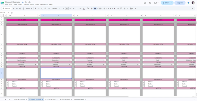 create your social media content calendar