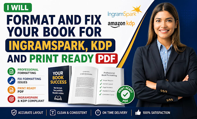 format and fix your book for ingramspark, KDP and print ready PDF