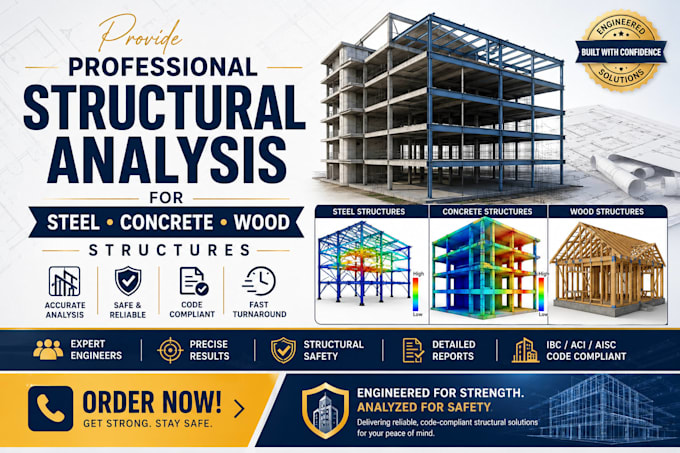 provide professional structural analysis for steel concrete and wood structures