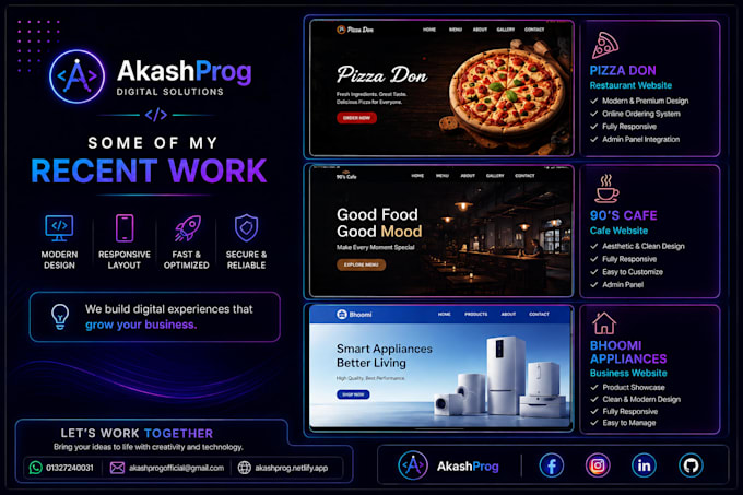 build a professional business website with modern UI UX