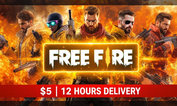 design free fire gaming youtube thumbnail in 12 hours