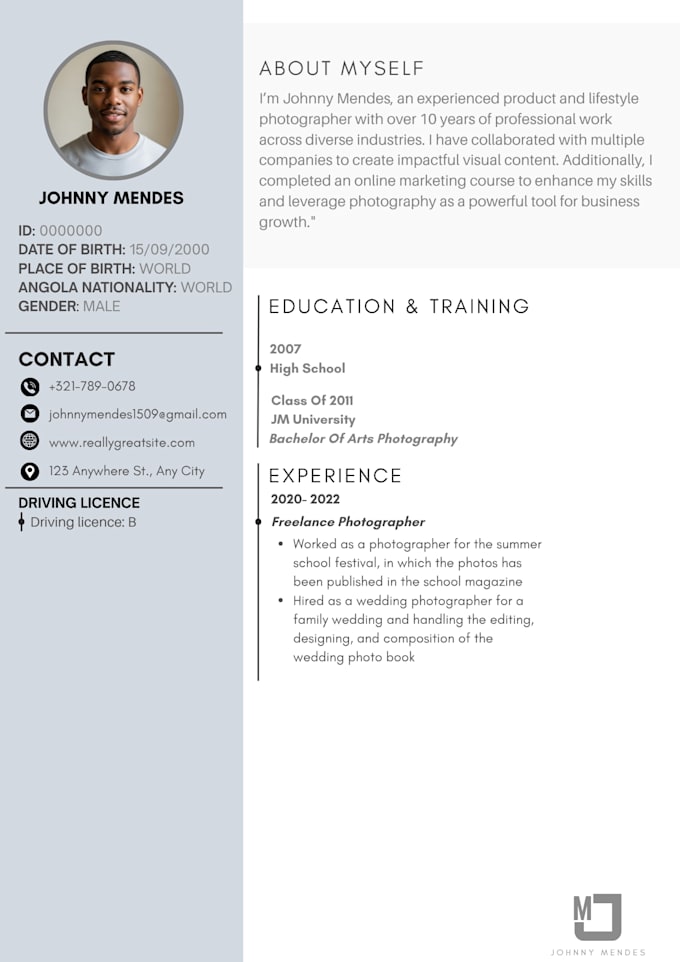 design a modern executive resume and professional cv layout